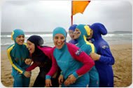 muslim women wearing athletic swimsuits